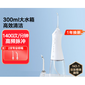 Portable toothbrush with 2 nozzles